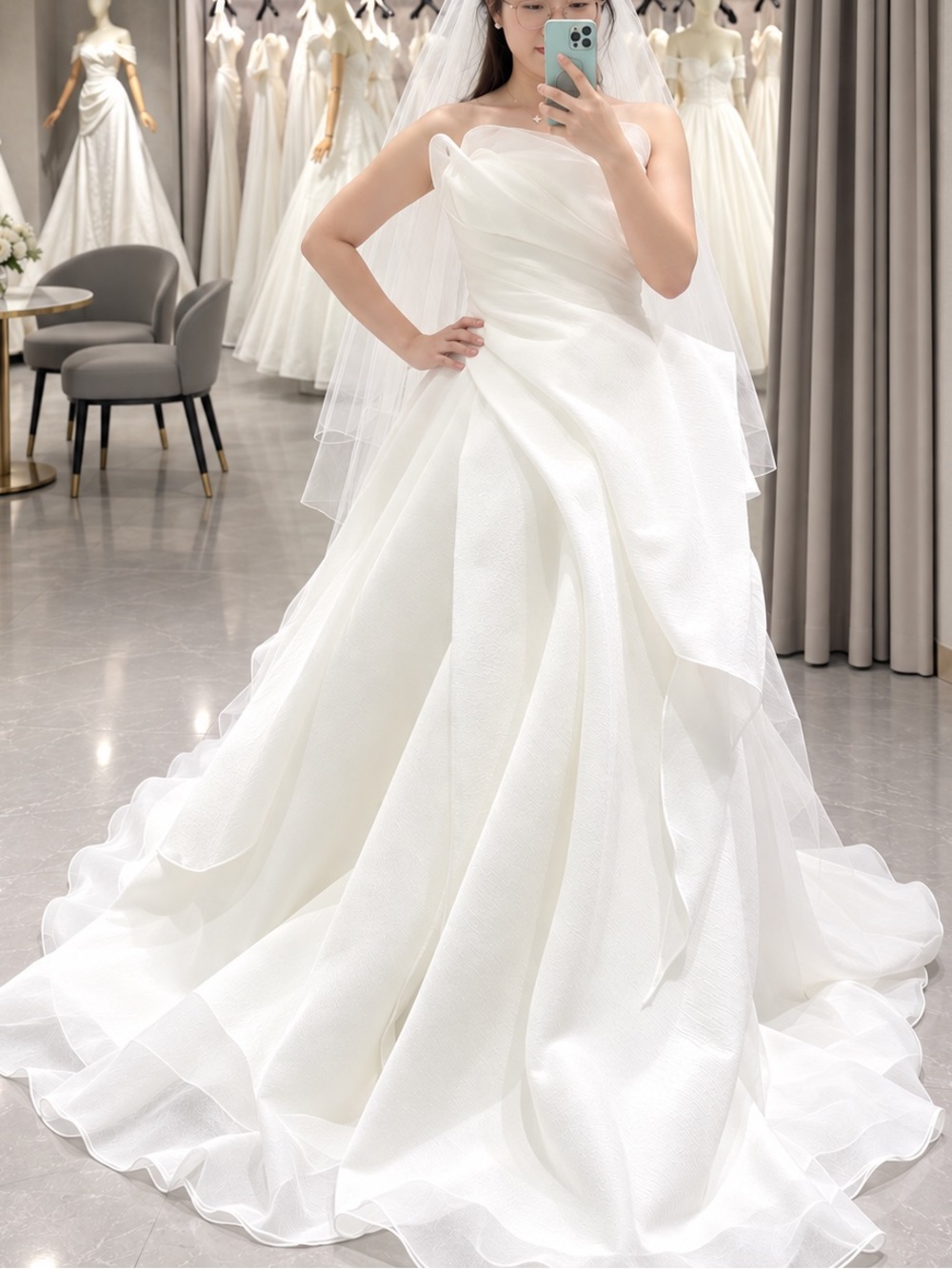 NEW Strapless Organza Wedding Gown | Draped Ruffle Ball Gown
